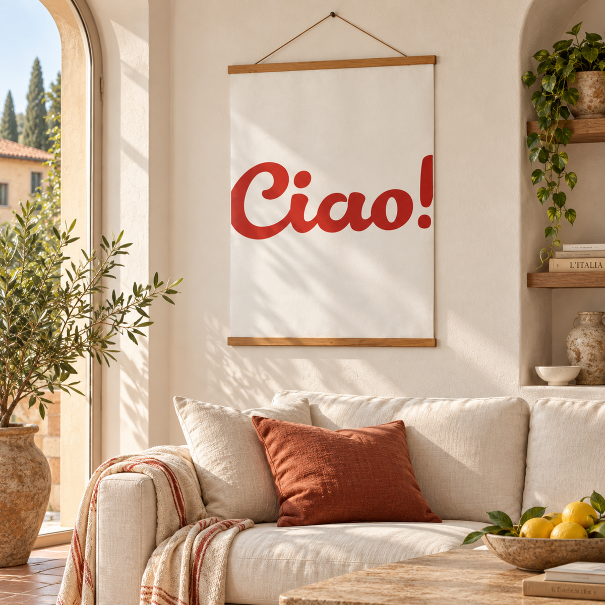 Italienisches Poster Ciao in italienischer Atmosphäre