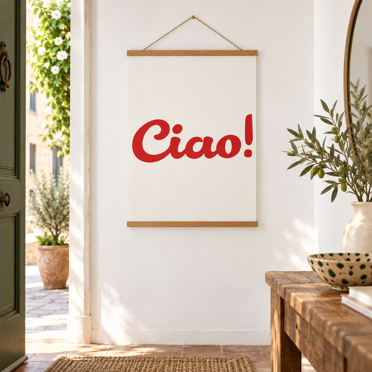 Poster Ciao in italienischer Atmosphäre – quadratisch