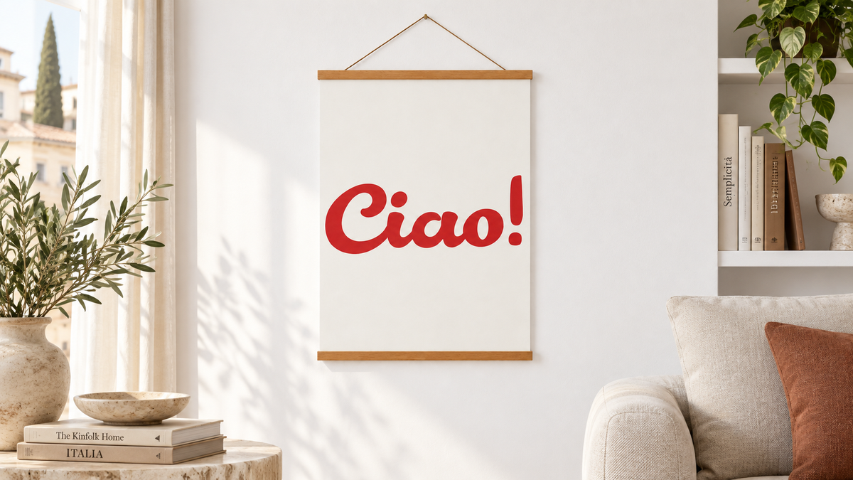 Poster Ciao in italienischer Atmosphäre – Panorama