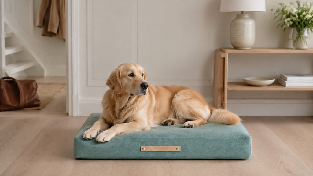 Copenhagen Hundekissen – Azurblau – Breite Premium-Wohnszene im Format 16:9