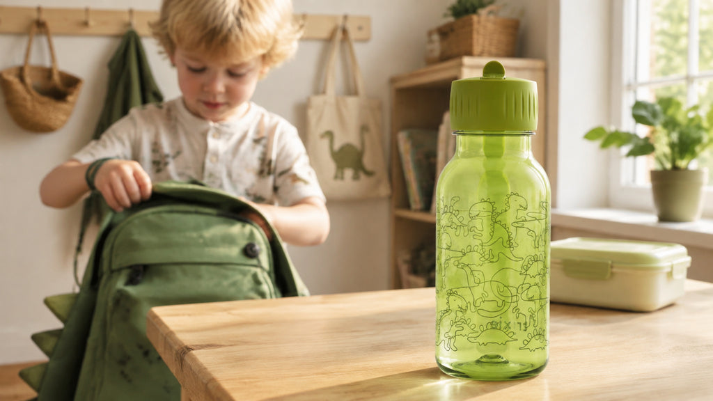 Trixie Daring Dino Trinkflasche 350 ml im Kindergartenalltag
