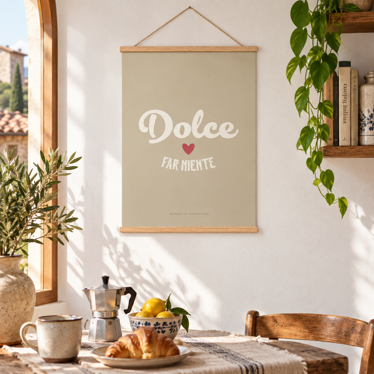 Poster Dolce far Niente in italienischer Atmosphäre – quadratisch