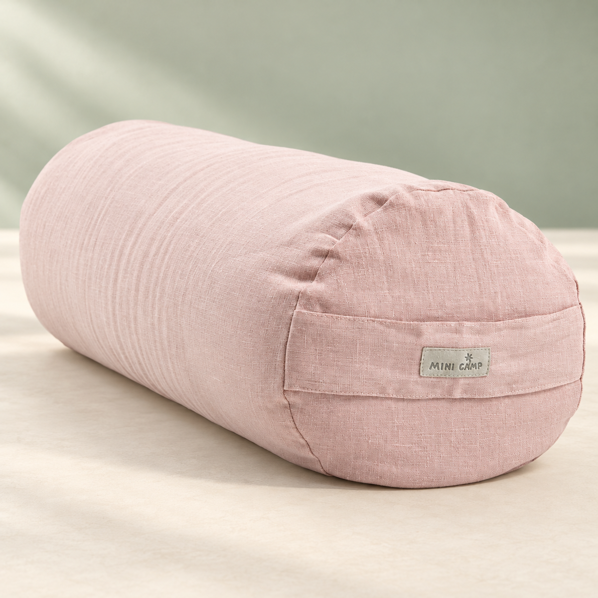 Minicamp Yoga-Bolster aus Leinen – Altrosa, 60 × 22 cm – Premium-Produktansicht