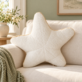 Minicamp Bouclé-Seesternkissen mit Goldborte – Ecru – Premium-Ambiente