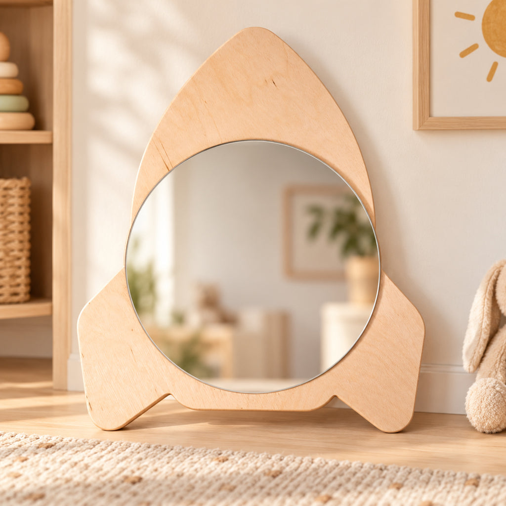 Ewart Woods Kinder-Wandspiegel – 4 Formen aus Holz – Premium Ambiente