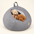 Plush Nest Cord-Spielzeugaufbewahrung & Poufbezug – Grau – Premium Produktaufnahme