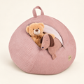 Plush Nest Cord-Spielzeugaufbewahrung & Poufbezug – Hellrosa – Premium Produktaufnahme