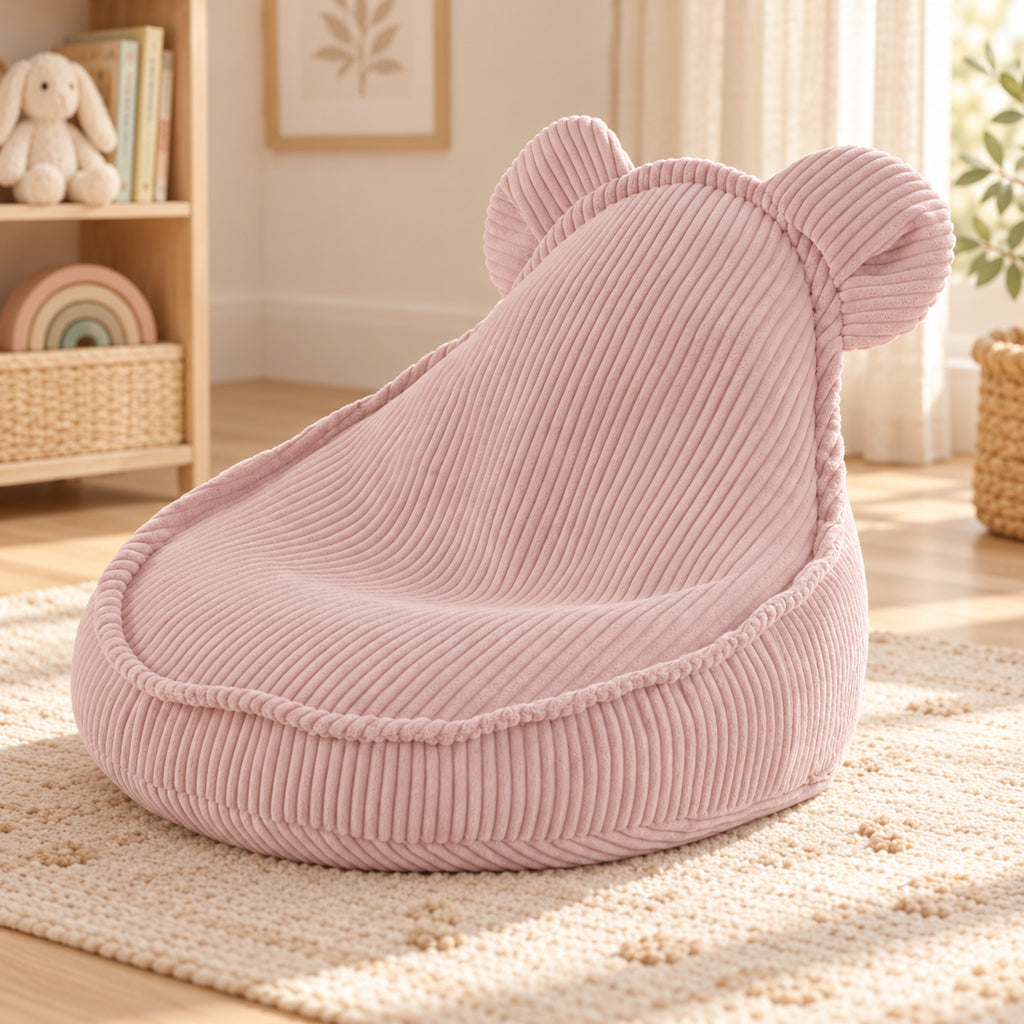 Plush Nest Kindersessel Huggy Bear aus Cord – Hellrosa – Premium Ambiente
