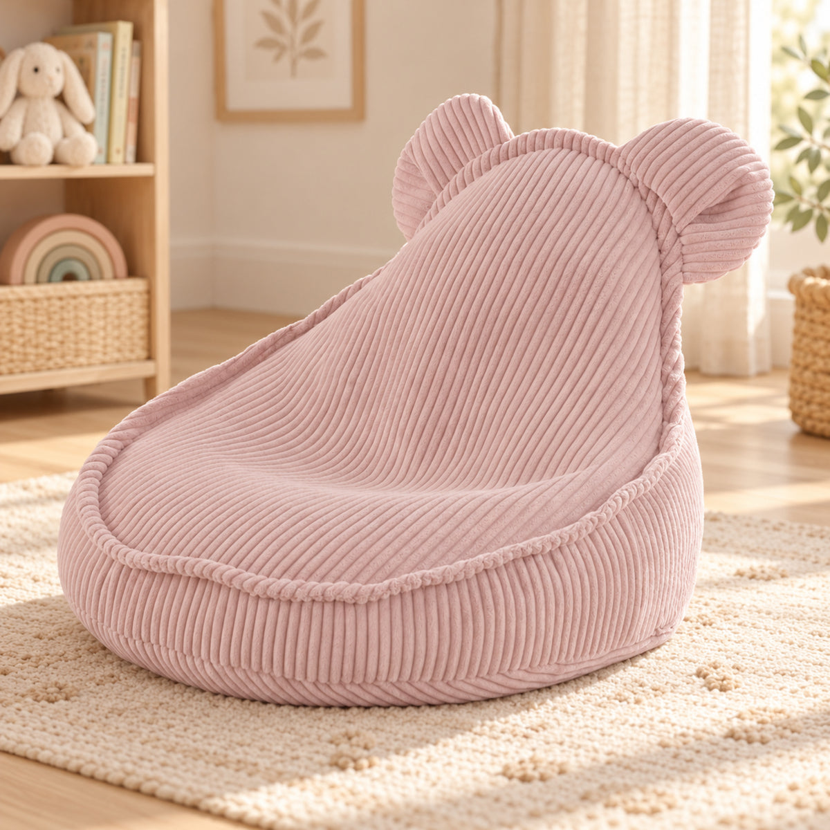 Plush Nest Kindersessel Huggy Bear aus Cord – Hellrosa – Premium Ambiente