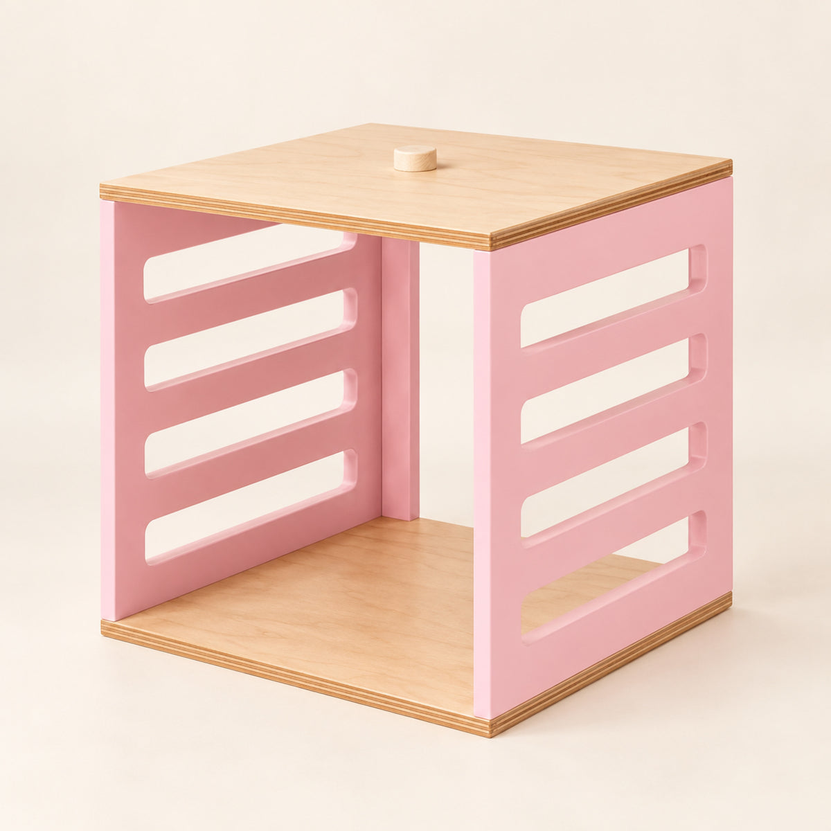 Ewart Woods Kinderregal-Würfel aus Holz – Farben & Muster – Premium Produktaufnahme