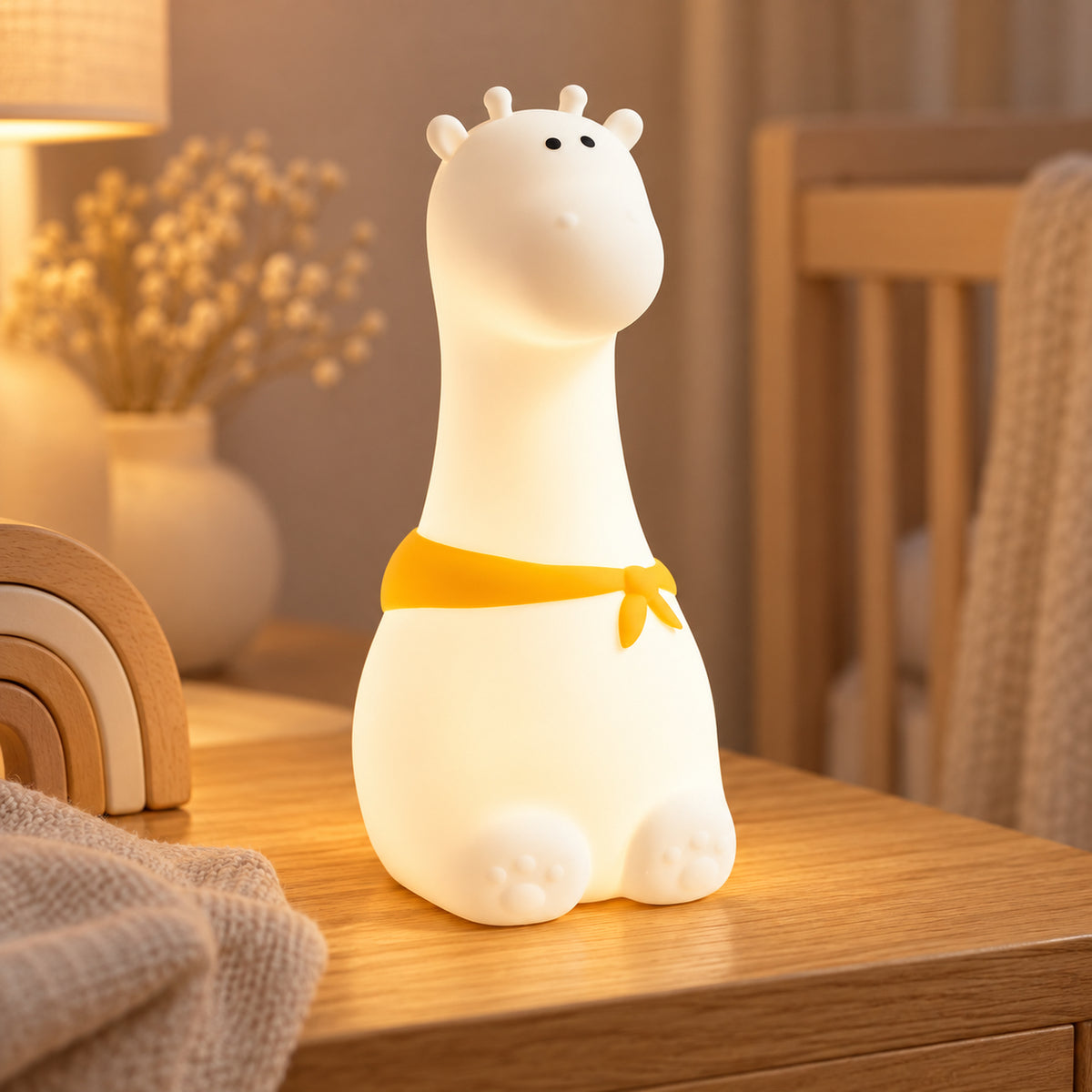 Giraffen-Nachtlicht aus Silikon – Weiß