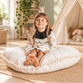 Minicamp Bodenkissen mit Pompons – Ecru, 100 cm