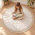 Minicamp gepolsterte Spielmatte mit Quasten – Ecru, 115 cm
