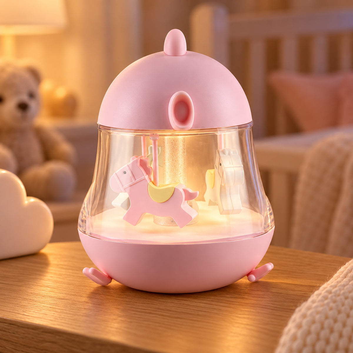 Kinder-Nachtlicht mit Karussell und Musik – Rosa