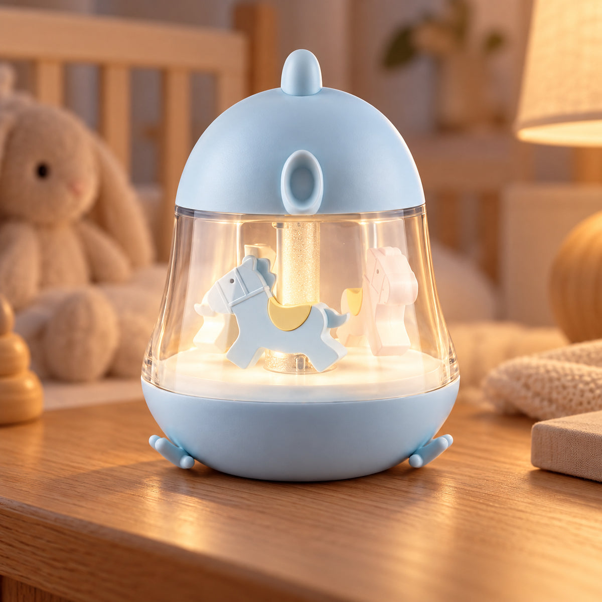 Kinder-Nachtlicht mit Karussell und Musik – Blau