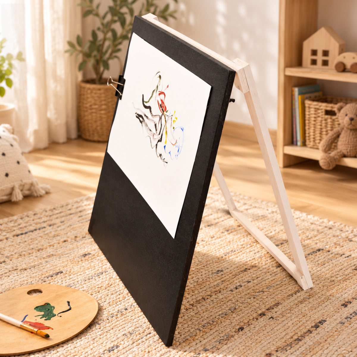 Ewart Woods Kinder-Kreidetafel mit Holzständer – Premium Ambiente
