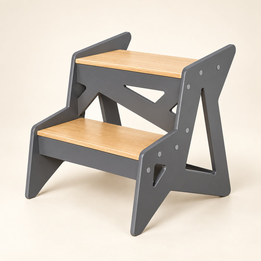 Ewart Woods Holz-Tritthocker mit 2 Stufen – Premium Produktaufnahme