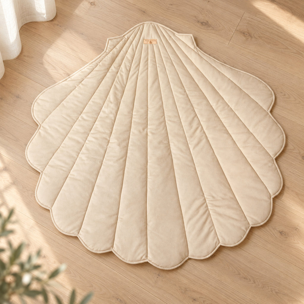 Muschel-Spielmatte aus Bio-Baumwolle – Beige – Premium Produktfoto 2048 × 2048