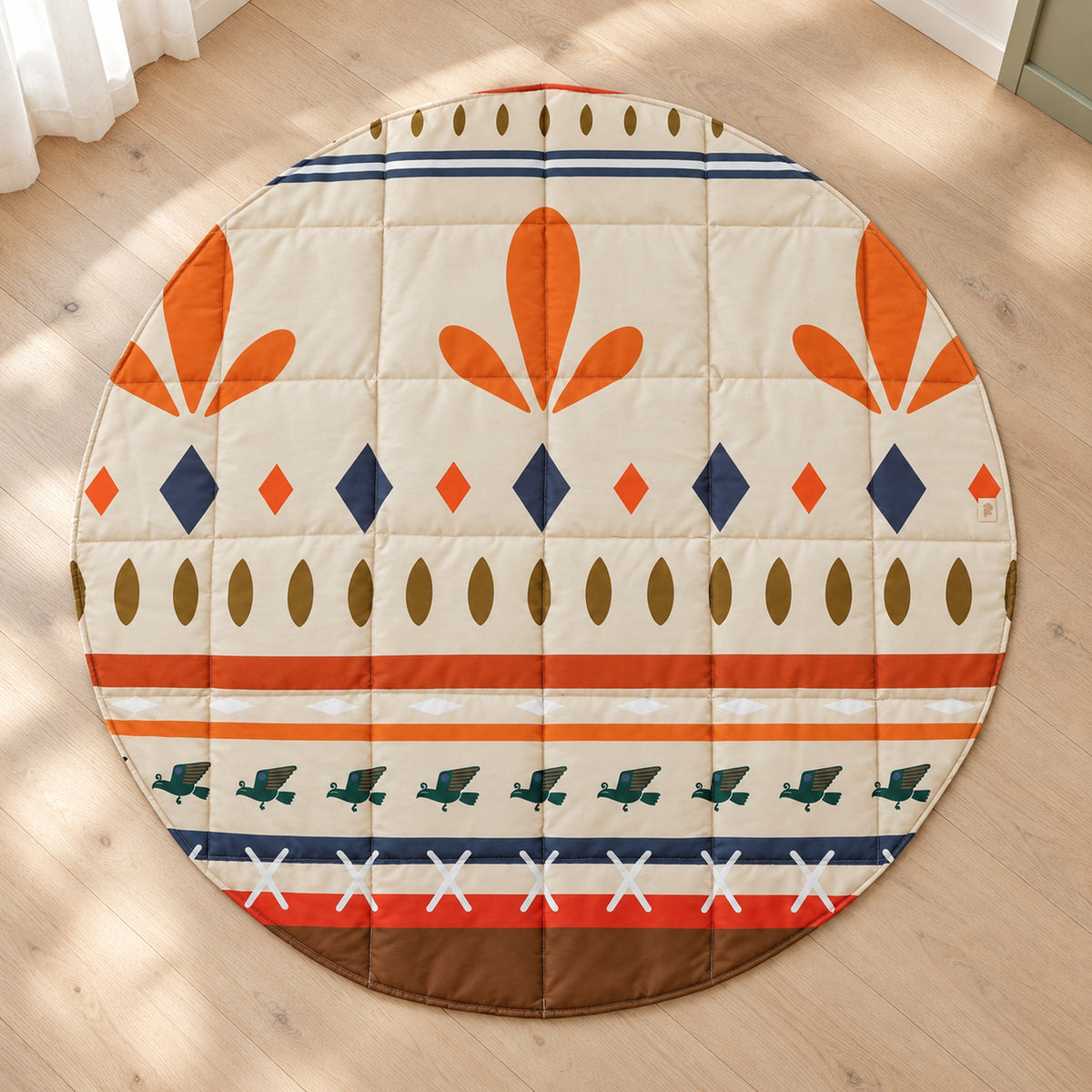 Runde Baumwoll-Spielmatte – Native Vibe – Premium Produktfoto 2048 × 2048