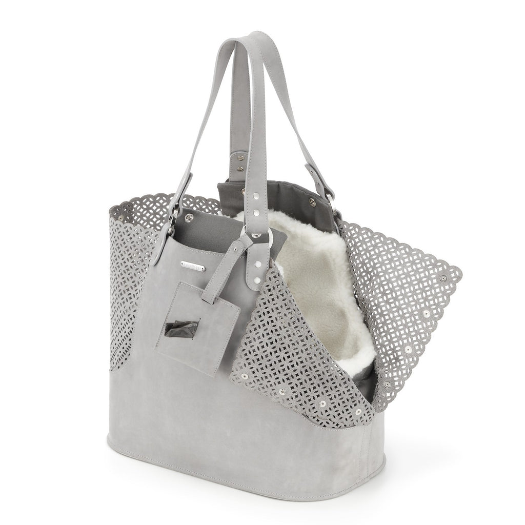 Elva 2-in-1 Hundetasche Hellgrau – Innenansicht