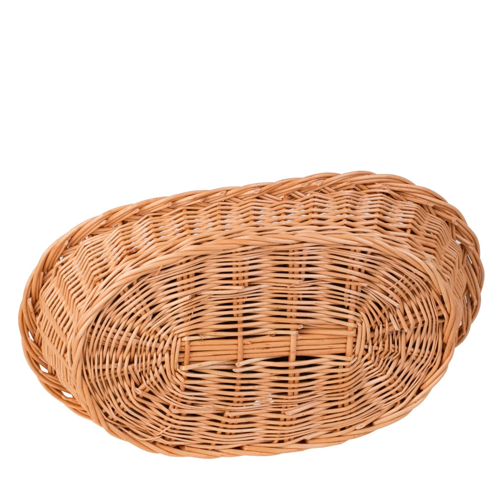 Enovia Natural Wicker Dog Bed With Grey Cushion, 65x46 cm