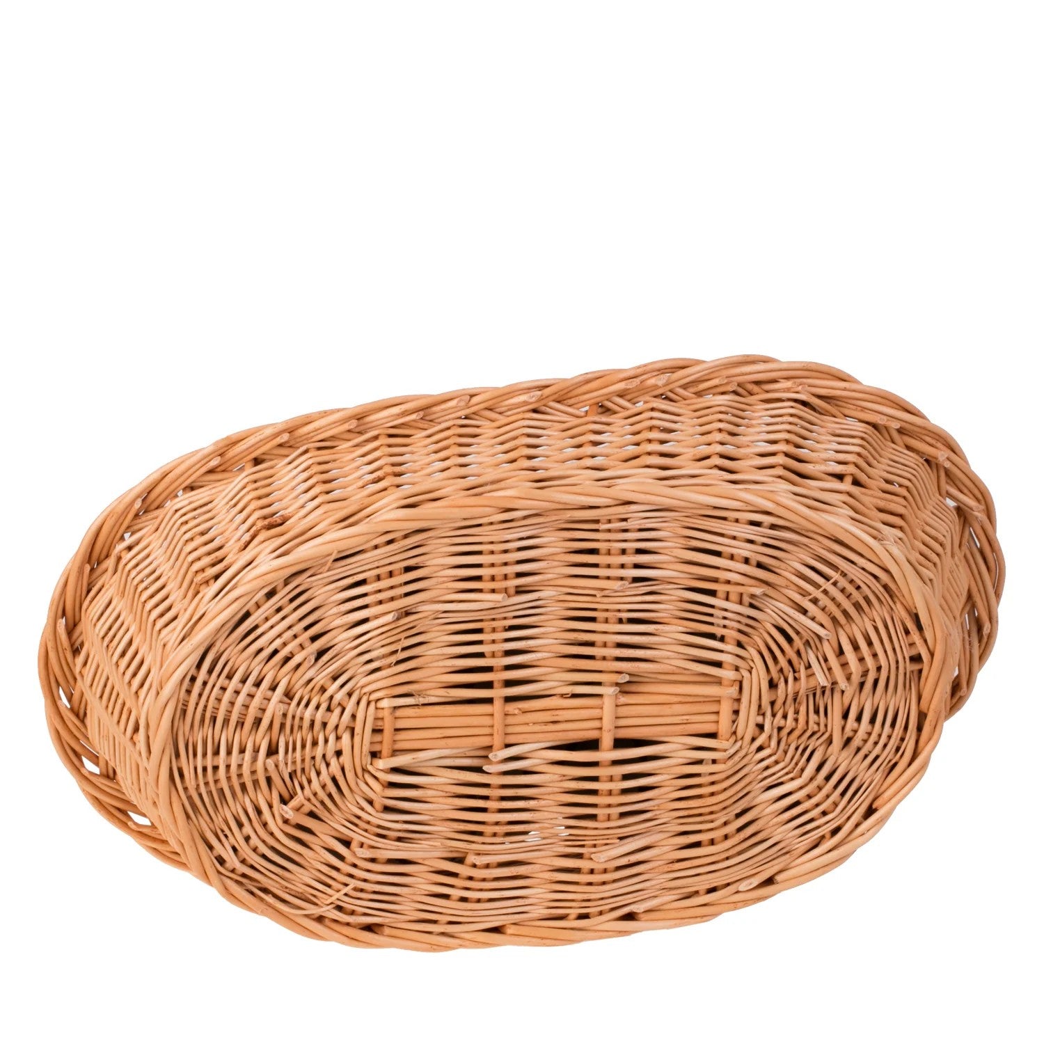 Enovia Natural Wicker Dog Bed With Grey Cushion, 70x54 cm