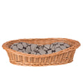 Enovia Natural Wicker Dog Bed With Grey Cushion, 65x46 cm