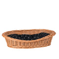 Enovia Natural Wicker Dog Bed With Black Cushion, 60x43 cm