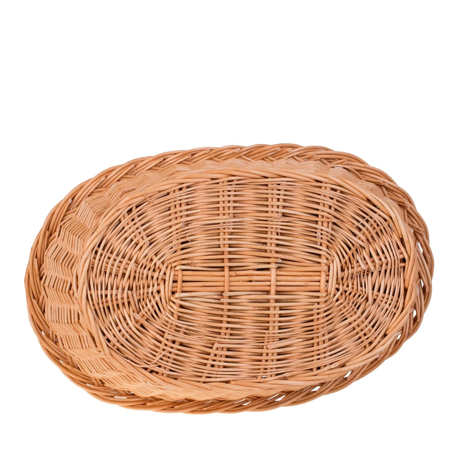 Enovia Natural Wicker Dog Bed With Grey And Pink Cushion, 70x54 cm