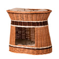 Erif Wicker House For Cat And Small Dog With Two Cushions