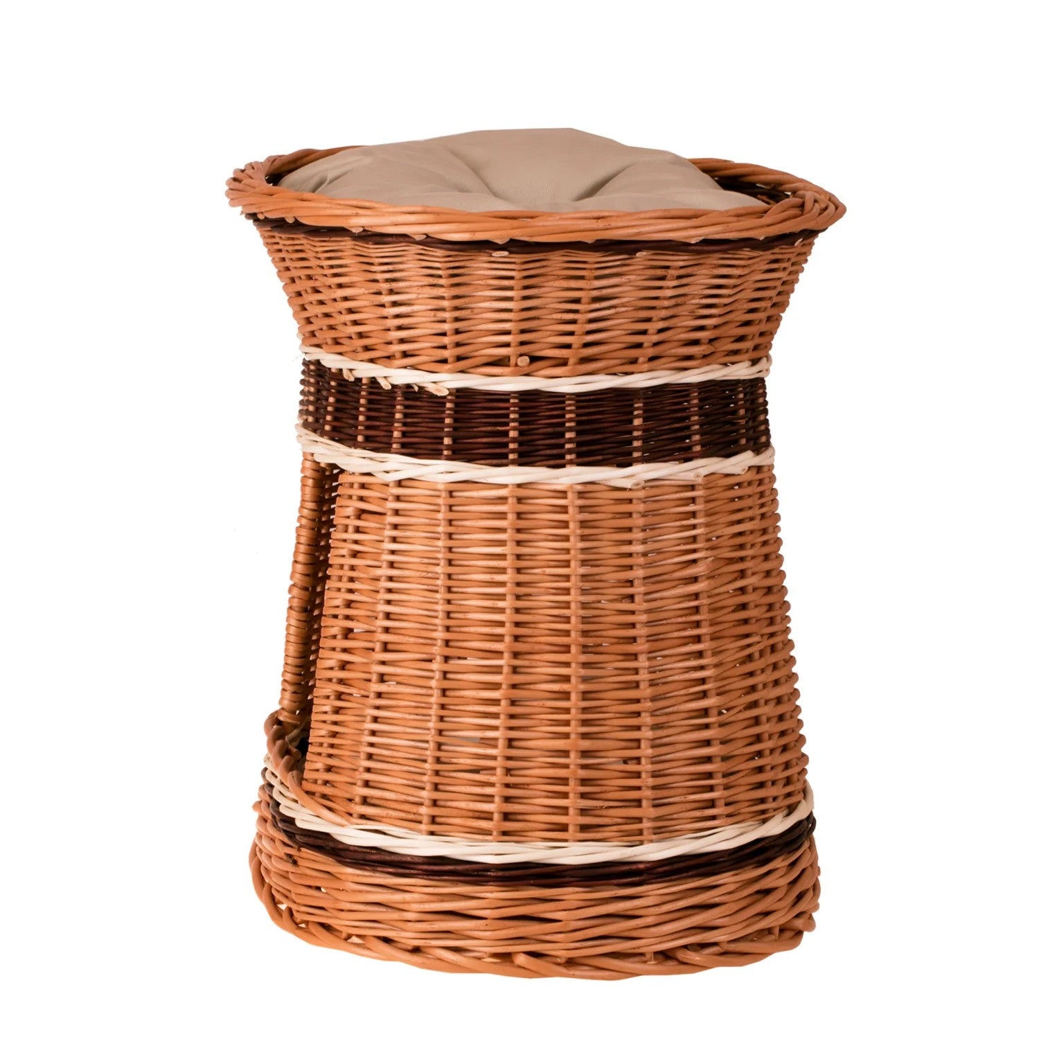 Erif Wicker House For Cat And Small Dog With Two Cushions