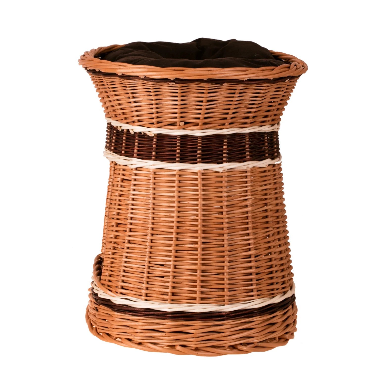 Erif Wicker Cat House With Brown Cushions