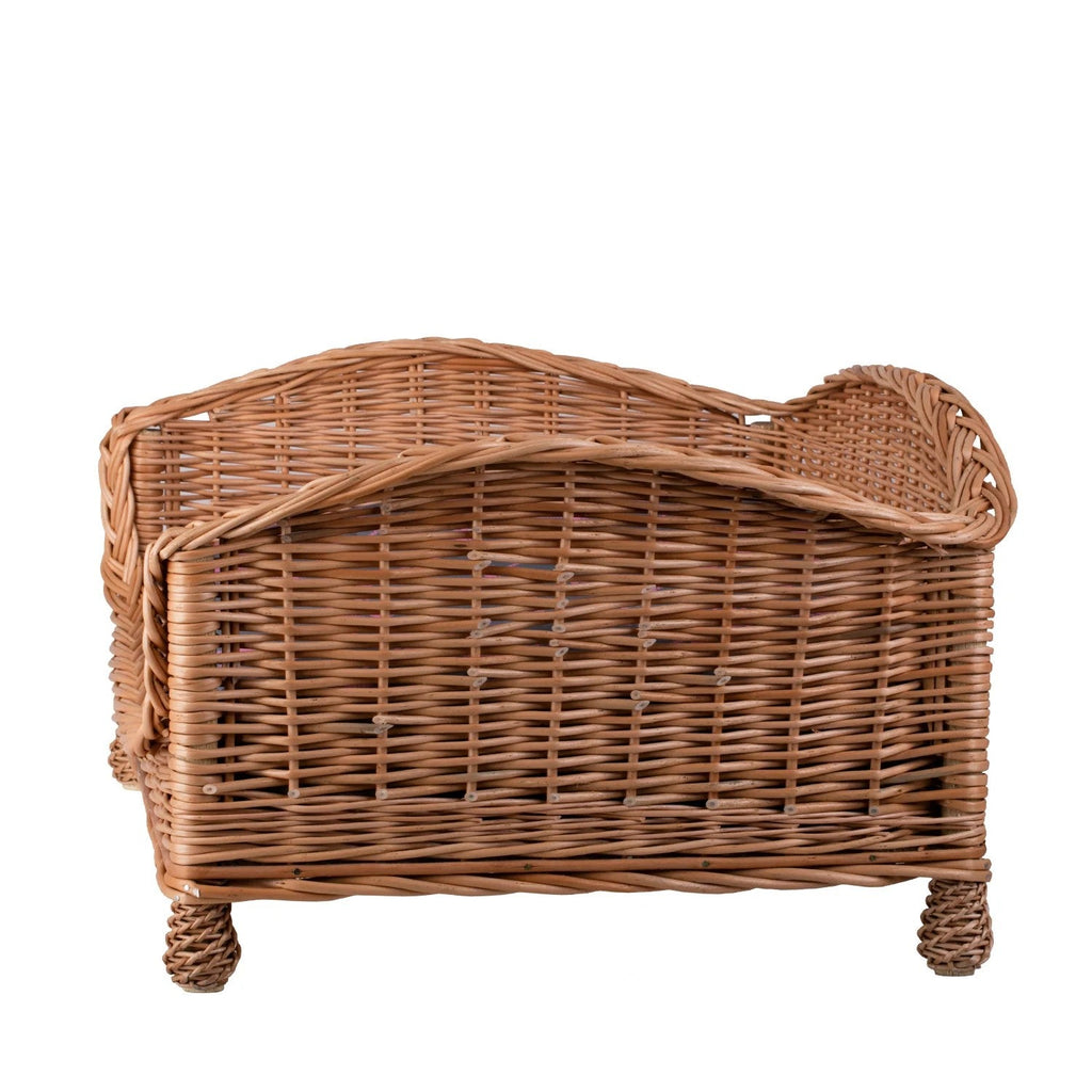 Erivia Haustierbett aus Naturweide mit grau-rosa Kissen – 74 × 52 cm – Ansicht 6