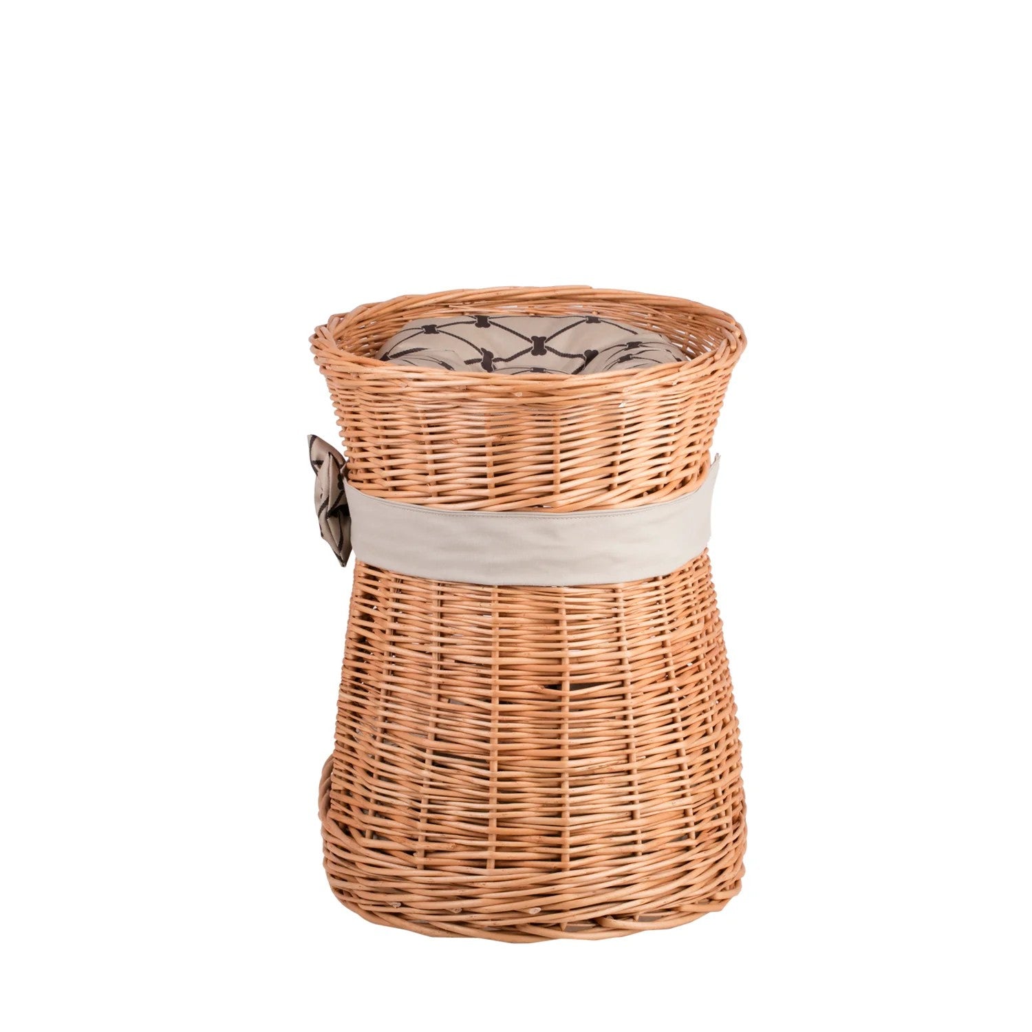 Erif Wicker Cat House With Beige Cushions