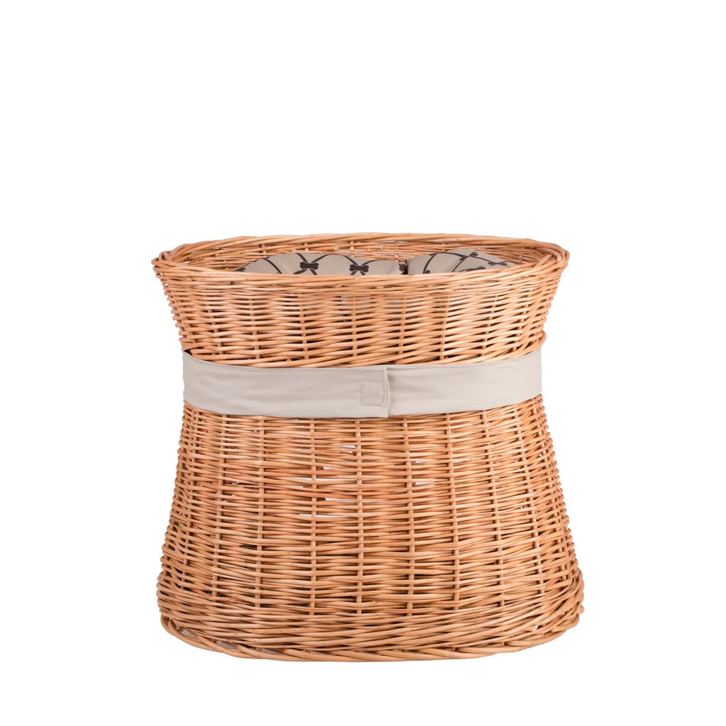 Erif Wicker Cat House With Beige Cushions