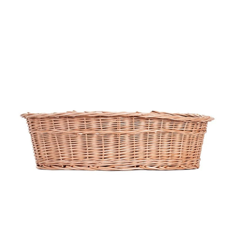 Esmira Natural Wicker Dog Bed With Brown Dot Cushion, 85x67 cm