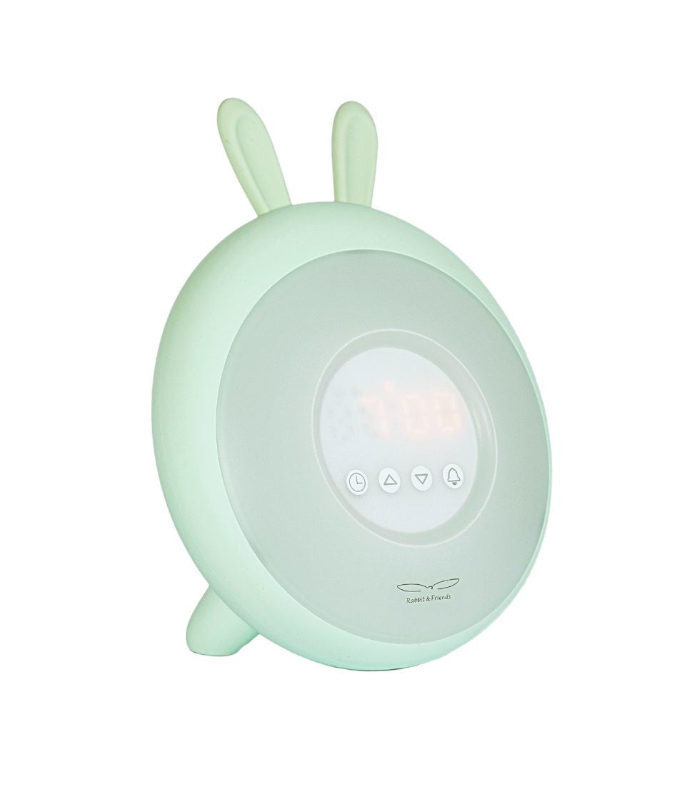 Kinderlampe mit Wecker Rabbit Grün – Originalansicht 3