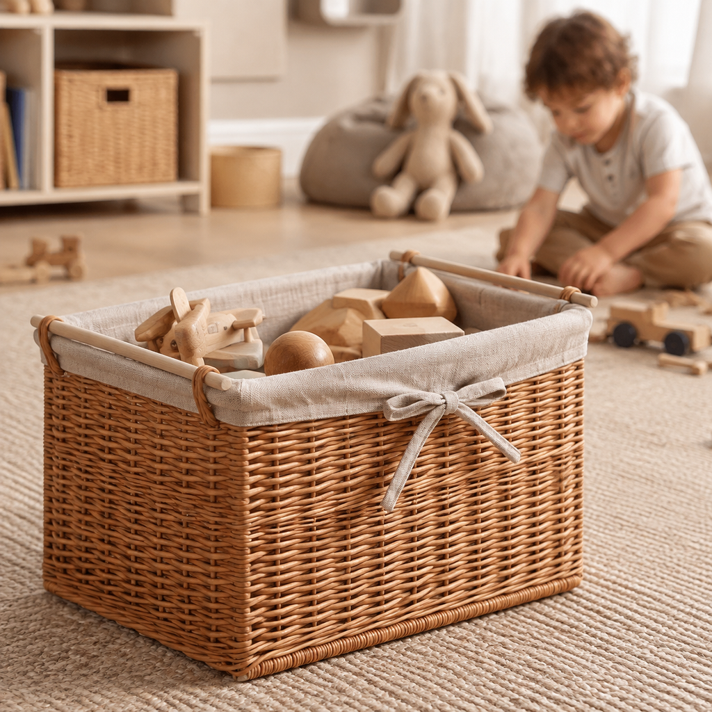 Falor Weidenkorb als Spielzeugkorb im Kinderzimmer