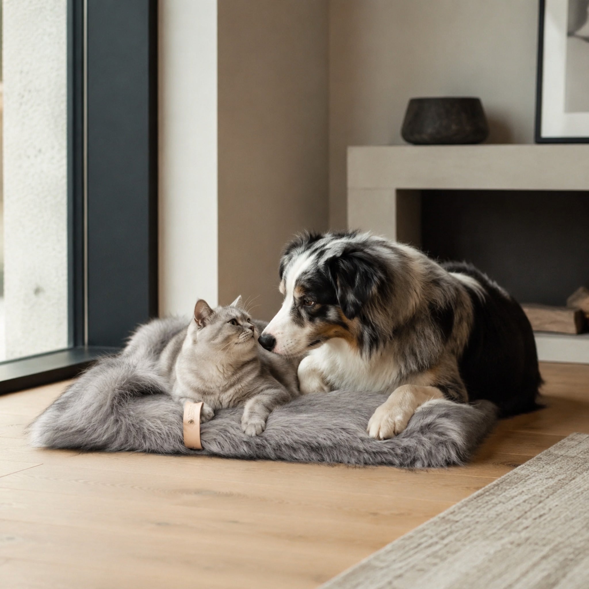 Föra Wendedecke für Hund & Katze – Silber – Stilvolle Wohnatmosphäre mit zwei Haustieren