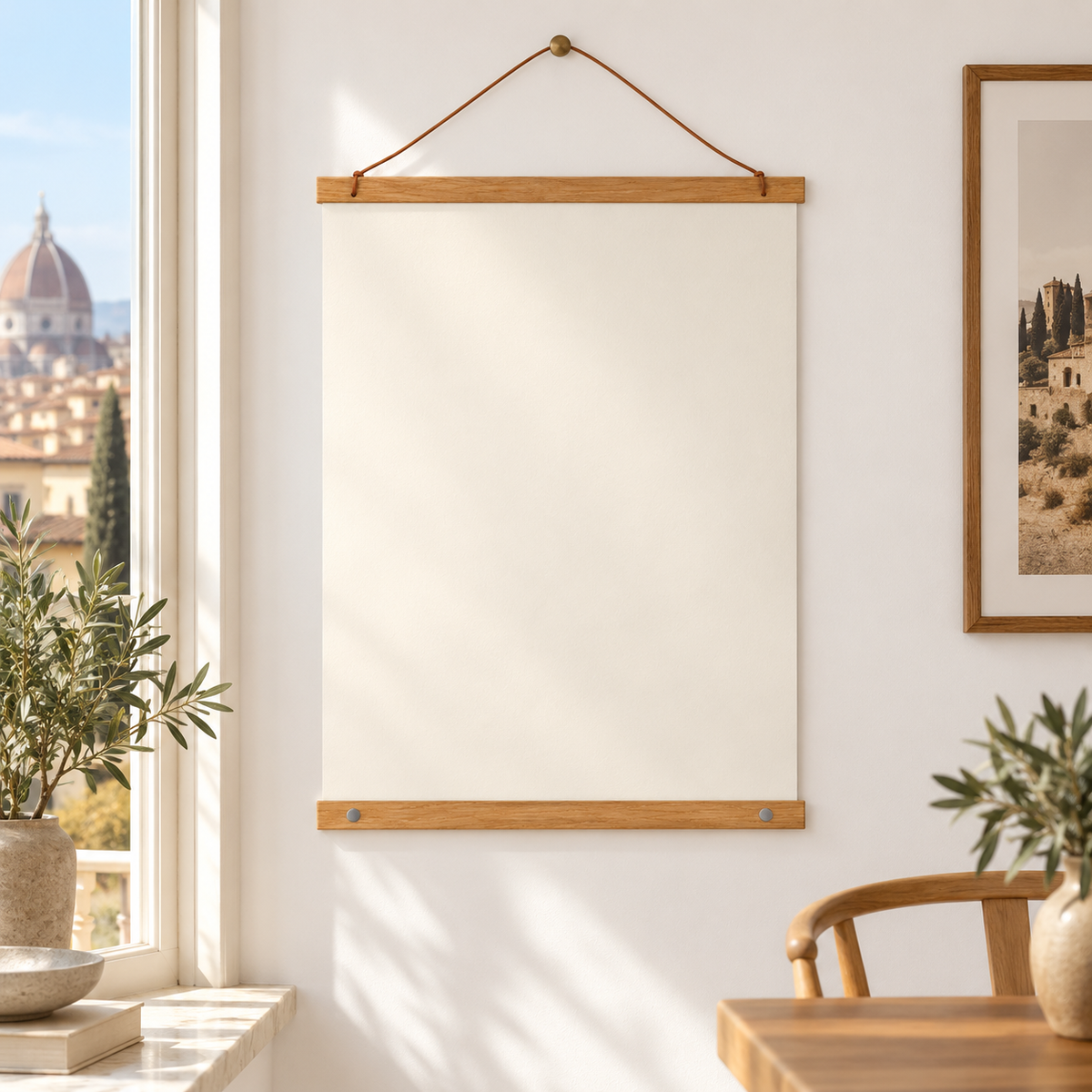 Posterrahmen Eiche in italienischer Atmosphäre – quadratisch