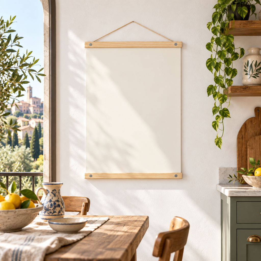Posterrahmen Kiefer in italienischer Atmosphäre – quadratisch
