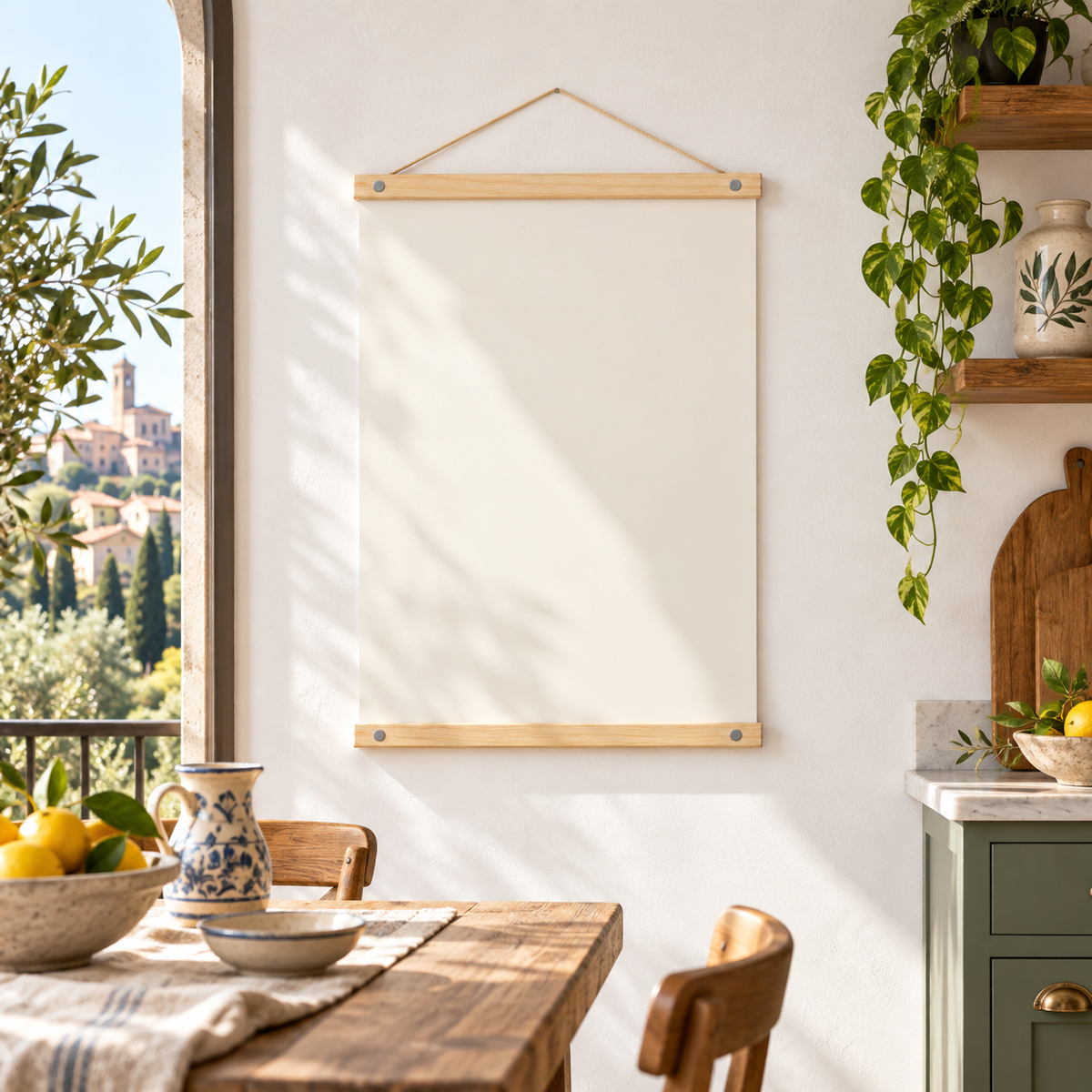 Posterrahmen Kiefer in italienischer Atmosphäre – quadratisch