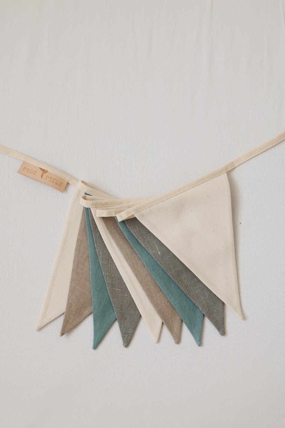 Kinderzimmer-Girlande Creme, Grau & Petrol – Ansicht 7 | Elena Home Living