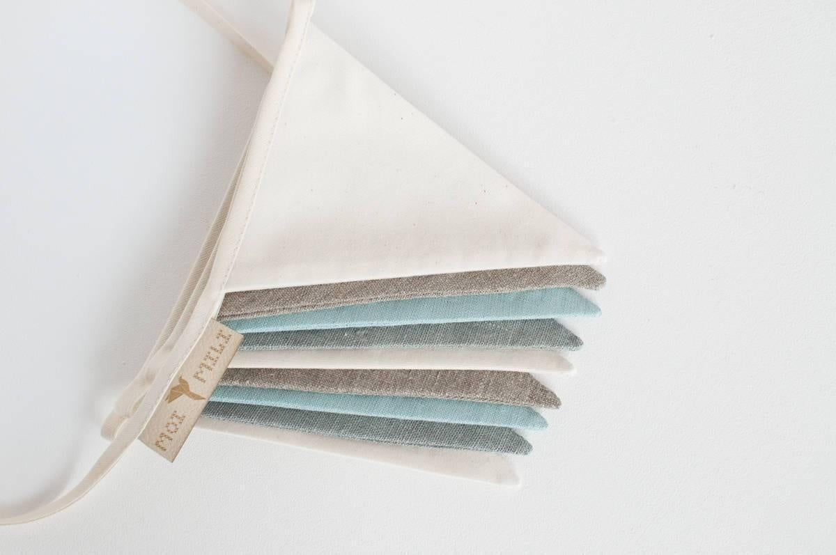 Kinderzimmer-Girlande Creme, Grau & Petrol – Ansicht 1 | Elena Home Living