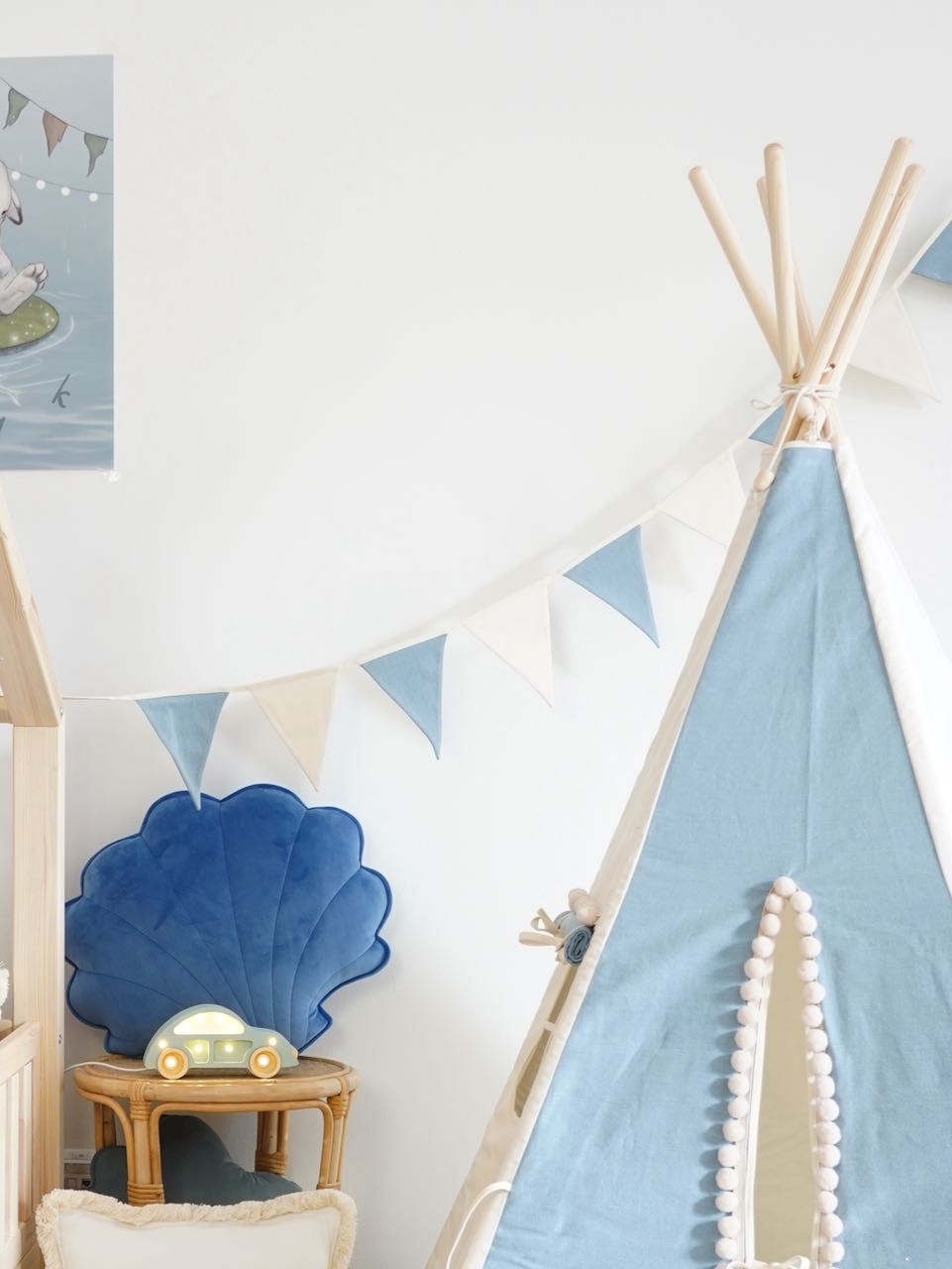 Kinderzimmer-Girlande Jeansblau – Ansicht 1 | Elena Home Living