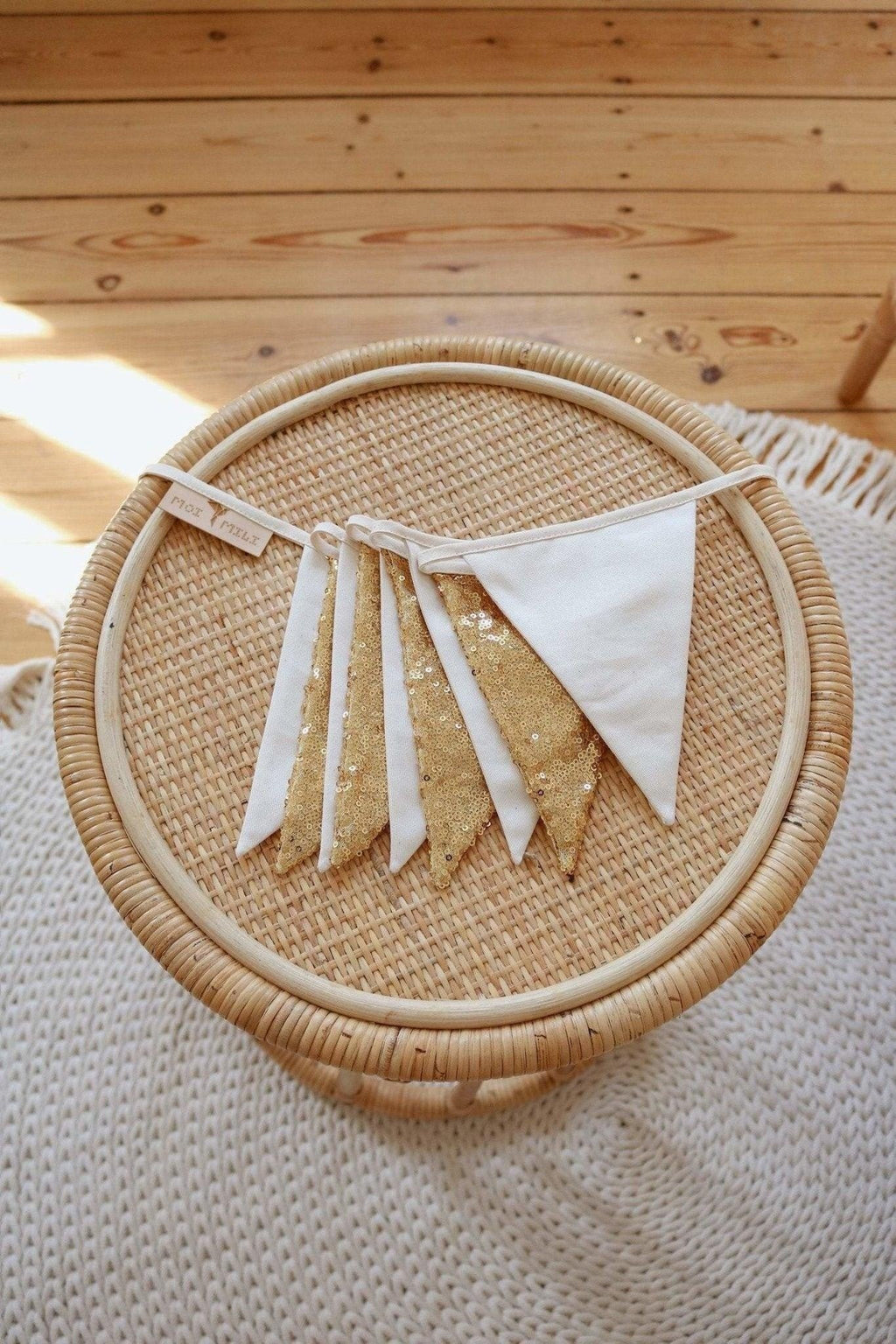 Pailletten-Girlande Kinderzimmer Gold & Beige – Ansicht 6 | Elena Home Living