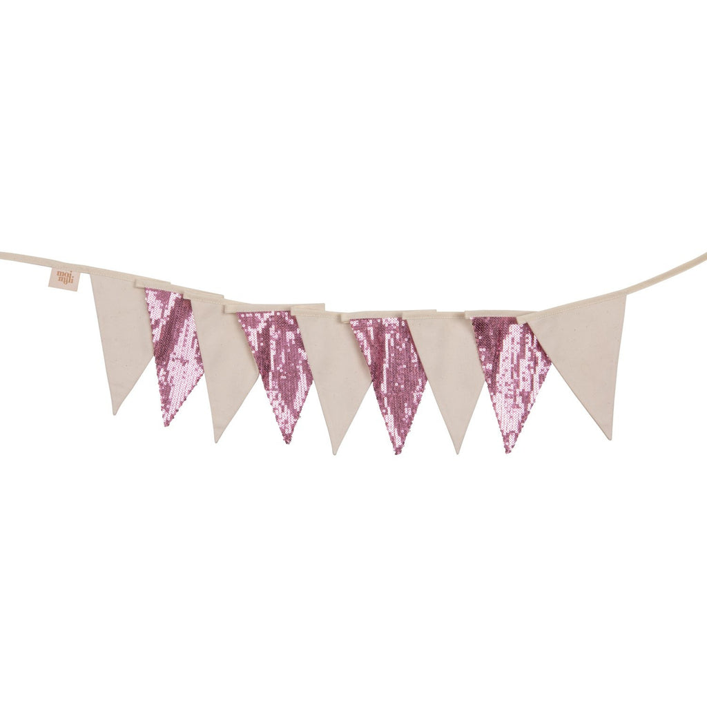 Pailletten-Girlande Kinderzimmer Rosa & Beige – Ansicht 1 | Elena Home Living