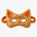 Goldene Pailletten-Katzenmaske für Kinder mit elastischem Samtband