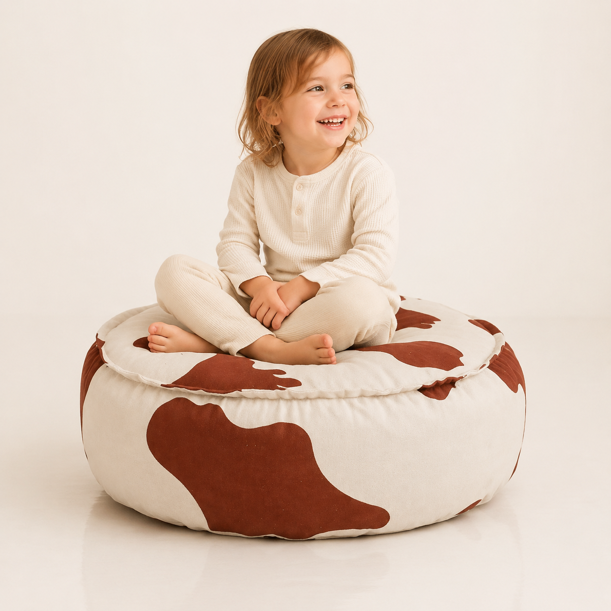 Kinder-Sitzsack Kuh rund mit Kind – bees&blooms
