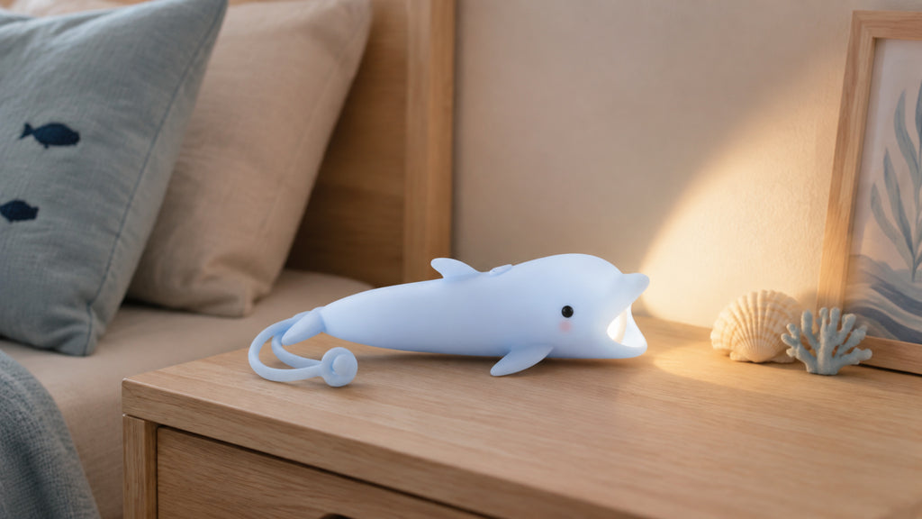 Kinder-Taschenlampe Delfin Bubbly im Kinderzimmer – Lifestyle